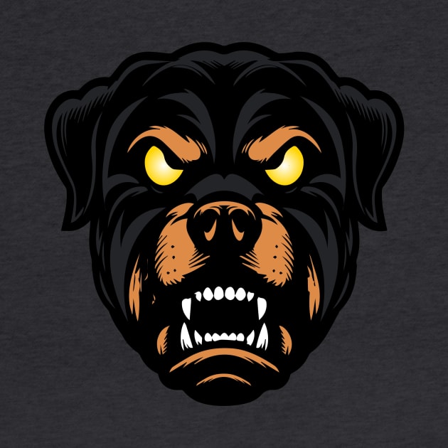 Rottweiler dog head, pets, logo, by Cripta Art